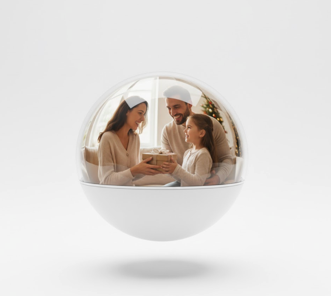 Memory Video Christmas Globe – 3D Crystal Display (2.7” Screen)